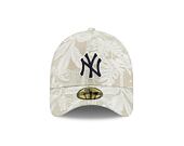 Kappe New Era - MLB Three Looms "Leafy Palm" 59FORTY A-Frame - NY Yankees - Stone