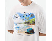 T-Shirt New Era - Branded Beach Graphic Oversized Tee - White