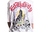T-Shirt Ed Hardy - Mens Don Wolf Eagle Panther Relaxed T-Shirt - White