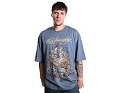 T-Shirt Ed Hardy - Mens Dragon City Diamante Graphic Relaxed T-Shirt - Blue