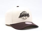 Kappe Mitchell & Ness - NBA Brown And Cream Pro Snapback - Los Angeles Lakers - Cream