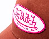 Kappe Von Dutch Trucker Boston - Cotton Twill - Brown/Pink