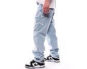 Hose Karl Kani OG Baggy Five Pocket Paintsplatter Denim Bleached blue/white