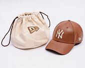 Kappe New Era - MLB Image Drop - Leather 9FORTY - NY Yankees - Brown / White
