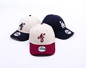 Kappe New Era - Branded Linen 9FORTY - Stone / Cherry