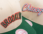 Kappe Mitchell & Ness - Green Orange Pro Crown - Brooklyn Nets - Sand/Green