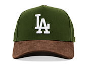 Kappe New Era - MLB Suede Visor 9FORTY A-Frame - LA Dodgers - Rifle Green / Brown