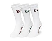 Socken New Era - Flag Crew Socks 3pk - White