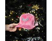 Kappe Reflection Luxury Samt Strasssteine Pink / Weiß