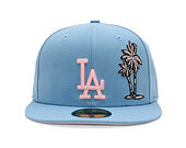 Kappe New Era - MLB Palm & Taco 59FIFTY - LA Dodgers - Sky Blue / Pink UV