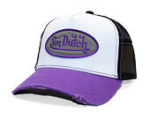 Kappe Von Dutch - Trucker - Classic Logo White/Distressed Purple Denim