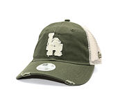 Damen Kappe New Era - MLB Distress Trucker 9TWENTY Trucker - LA Dodgers - New Olive