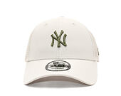 Kappe New Era - MLB Midi Homefield 9FORTY Trucker - NY Yankees - Stone / New Olive