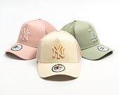 Kappe New Era - MLB Outline 9FORTY A-Frame Trucker - NY Yankees - Cream / Orange