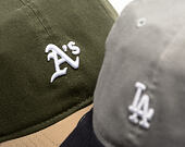 Kappe New Era - MLB Mini Logo Washed Contrast 9TWENTY - Oakland Athletics - New Olive / Camel