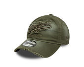 Kappe New Era - MLB Distressed Wordmark 9TWENTY - LA Dodgers - New Olive