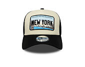 Kappe New Era - Branded Licence Plate 9FORTY A-Frame Trucker - Black / Stone