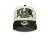 Kappe New Era - MLB Wordmark Suede 9FORTY A-Frame - NY Yankees - Cream / Cilantro Green