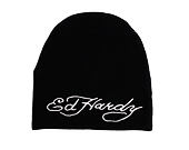 Mütze Ed Hardy - Unisex Skull Vegan Leather Applique Beanie - Black