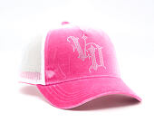 Damen Kappe Von Dutch - Baseball - Velvet Rhinestone Logo - White / Pink