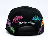 Kappe Mitchell & Ness - NBA 404 Club Neon Pro Snapback - Los Angeles Lakers - Black