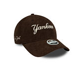 Damen Kappe New Era - MLB Cord Script 9TWENTY - NY Yankees - Chestnut Brown / Stone