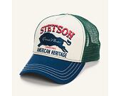 Kappe Stetson Trucker Cap Great Plains 7751152 Geen/Stone/Blue