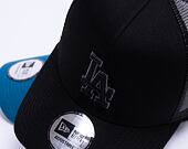 Kappe New Era - MLB Black on Black 9FORTY Trucker - LA Dodgers - Black