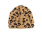 Damen Mütze New Era - Medium Knit Wide Leopard Beanie - Camel