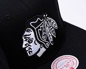 Kappe Mitchell & Ness - Evergreen Black White Snapback - Chicago Blackhawks - Black