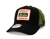Kappe New Era - Buffalo Patch 9FORTY Trucker - Black / New Olive