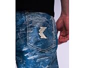 Hose Karl Kani - Og K Distress Camo Five Pocket Denim - medium blue