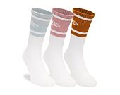 Socken New Era - Stripe Crew 3Pack - White