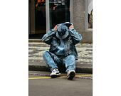 Jacke Karl Kani - Og K Distress Camo Os Denim Jacket - medium blue