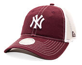Damen Kappe New Era - MLB Washed & Mesh 9TWENTY - NY Yankees - Burgundy