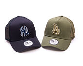Kappe New Era - MLB Outline 9FORTY Trucker - LA Dodgers - New Olive