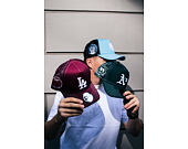 Kappe New Era - MLB Contrast Stitch WS Retro 9FORTY Trucker - LA Dodgers - Burgundy