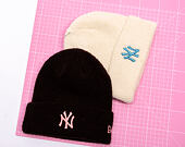Damen Mütze New Era - MLB Wide Cuff Beanie - NY Yankees - Cream / Blue