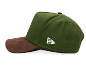 Kappe New Era - MLB Suede Visor 9FORTY A-Frame - LA Dodgers - Rifle Green / Brown