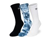 Socken New Era - Tie dye Crew Socks 3pk - White / Navy