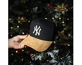 Kappe New Era - MLB Suede Visor 9FORTY A-Frame - NY Yankees - Black / Camel