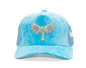 Kappe Reflection Luxus Samt Strasssteine Baby Blau