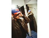 Kappe Mitchell & Ness - NBA Team Arch Snapback - New York Knicks - Blue / Orange