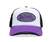 Kappe Von Dutch - Trucker - Classic Logo White/Distressed Purple Denim