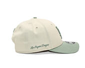 Kappe New Era - MLB Side Script 9FORTY M-CROWN - LA Dodgers - Cream / Pastel Green