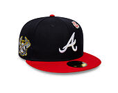 Kappe New Era - MLB IMAGE DROP Cooperstown Icon 59FIFTY - Atlanta Braves - Navy / Scarlet