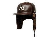 Kappe New Era - MLB IMAGE DROP Leather Dog-Ear 59FIFTY - NY Yankees - Deep Auburn