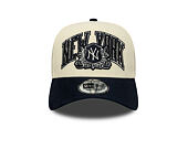Kappe New Era - MLB Wordmark Suede 9FORTY A-Frame - NY Yankees - Cream / Navy