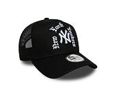 Kappe New Era - MLB Wordmark 9FORTY A-Frame Trucker - NY Yankees - Black