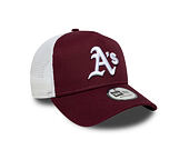 Kappe New Era - MLB Essential 9FORTY A-Frame Trucker - Oakland Athletics - Burgundy